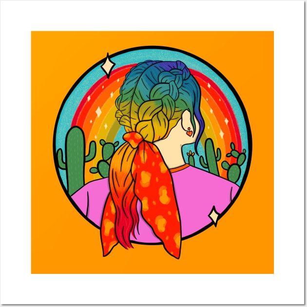 Rainbow Girl Wall Art by Doodle by Meg